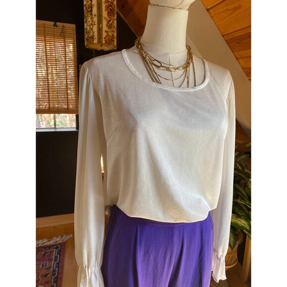 Vintage Bell Sleeve Blouse White - Picture 4 of 9